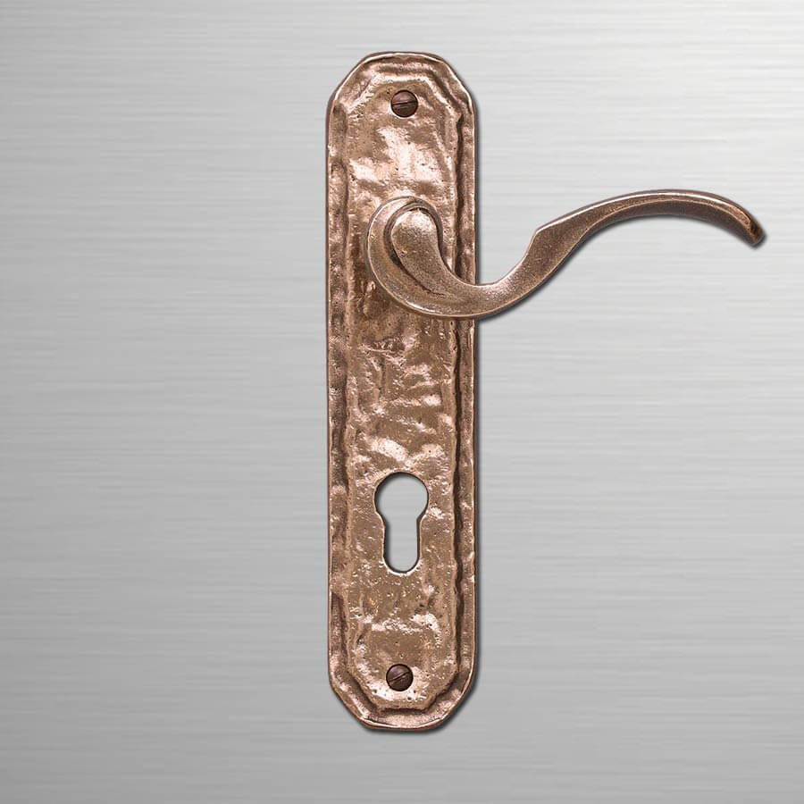 Halbgarnitur in Bronze massiv Drückergarnitur mit Löffeldrücker